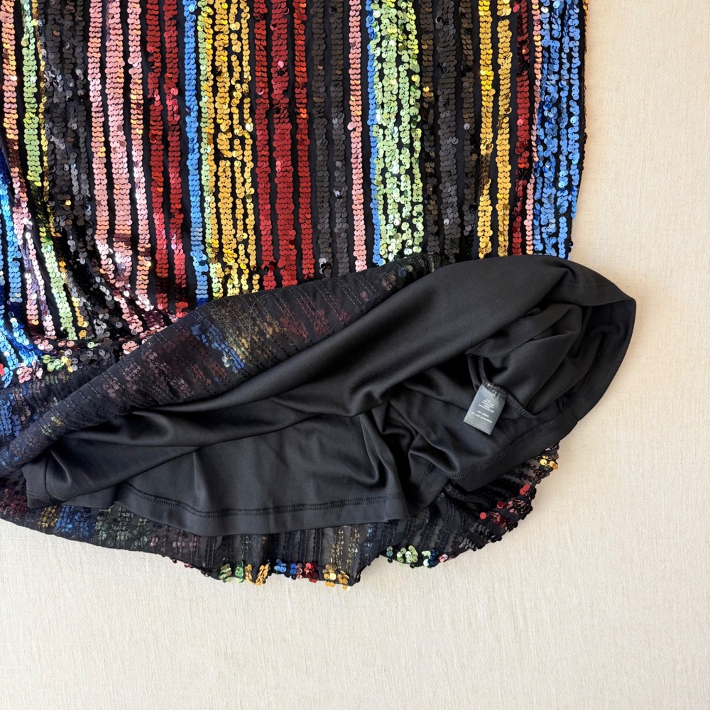 Torrid Disco Rainbow Sequin Trapeze Mini Party Dress Plus Size 2 - Picture 6 of 12